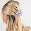 Sweet Credentials Navy Floral Wavy Claw Hair Clip