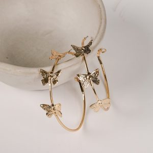 Juliette Gold Butterfly Hoop Earrings