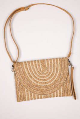 No Need To Rush Tan Straw Clutch
