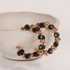 Kenna Black Beaded Hoop Earrings