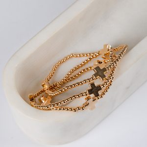 Aria Gold Beaded Bracelet Set