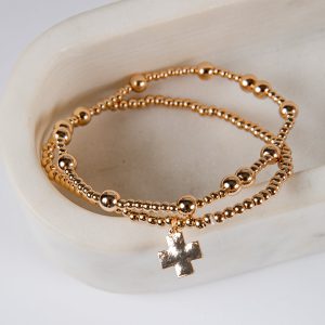 Eva Gold Beaded Bracelet Set