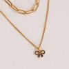 Jada Gold Layered Bow Charm Necklace