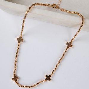 Evelyn Gold Beaded Necklace
