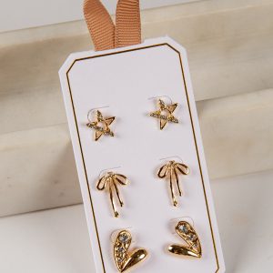 Phoebe Gold Stud Earring Set