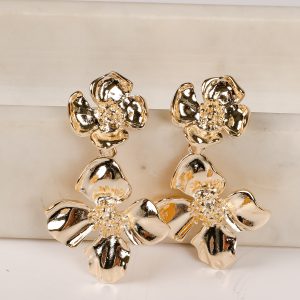 Sydney Gold Flower Drop Earrings