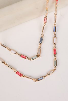 Diana Gold Gemstone Layered Necklace