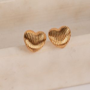 Camryn Gold Heart Stud Earrings