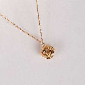 Tessa Gold Knot Charm Necklace