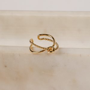 Lucy Gold Knot Double Ring