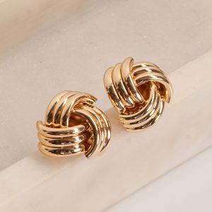 Reagan Gold Knot Stud Earrings