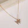 Shannon Gold Rhinestone Butterfly Charm Necklace