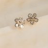 Avery Gold Flower Stud Earrings