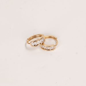 Joanna Gold Rhinestone Mini Hoop Earrings
