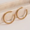 Selena Gold Textured Hoop Earrings