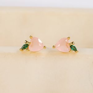 Scarlett Light Pink Gemstone Stud Earrings
