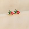 Scarlett Pink Gemstone Stud Earrings