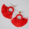 Madison Red Fringe Statement Earrings