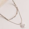 Sofia Silver Pearl Charm Layered Necklace
