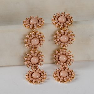 Naomi Gold Beaded Drop Earrings