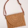 Miles To Go Taupe Straw Clutch