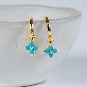 Haven Turquoise Charm Mini Hoop Earrings